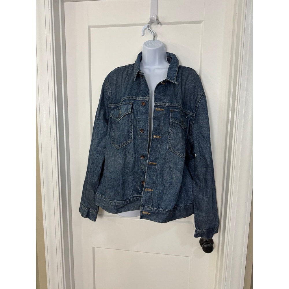 Todd Snyder Men's Selvedgeโ Denim Trucker Jacket Size XL Dylan Medium Wash $328